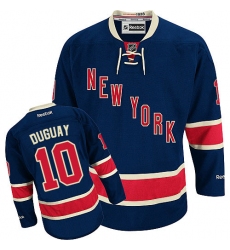 Men's Reebok New York Rangers #10 Ron Duguay Authentic Navy Blue Third NHL Jersey