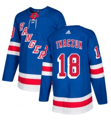 Men's Adidas New York Rangers #18 Walt Tkaczuk Premier Royal Blue Home NHL Jersey