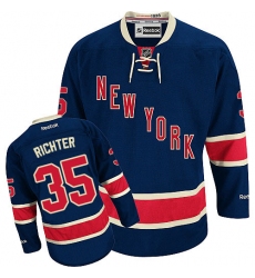 Men's Reebok New York Rangers #35 Mike Richter Authentic Navy Blue Third NHL Jersey