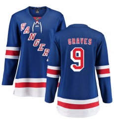 Women's New York Rangers #9 Adam Graves Fanatics Branded Royal Blue Home Breakaway NHL Jersey