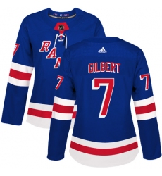 Women's Adidas New York Rangers #7 Rod Gilbert Authentic Royal Blue Home NHL Jersey
