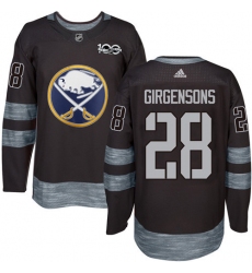 Men's Adidas Buffalo Sabres #28 Zemgus Girgensons Authentic Black 1917-2017 100th Anniversary NHL Jersey