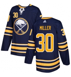 Youth Adidas Buffalo Sabres #30 Ryan Miller Authentic Navy Blue Home NHL Jersey