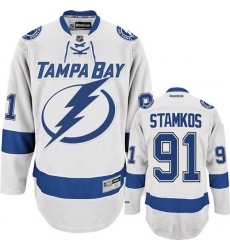 Women's Reebok Tampa Bay Lightning #91 Steven Stamkos Authentic White Away NHL Jersey