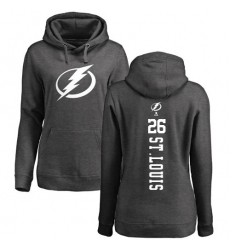 NHL Women's Adidas Tampa Bay Lightning #26 Martin St. Louis Charcoal One Color Backer Pullover Hoodie