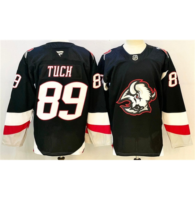 Men's Buffalo Sabres #89 Alex Tuch Black 2024-25 Alternate Stitched Hockey Jersey