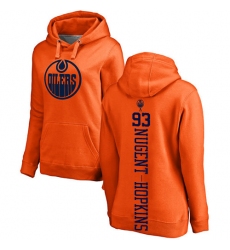 NHL Women's Adidas Edmonton Oilers #93 Ryan Nugent-Hopkins Orange One Color Backer Pullover Hoodie