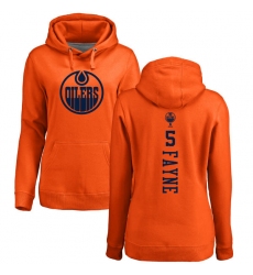NHL Women's Adidas Edmonton Oilers #5 Mark Fayne Orange One Color Backer Pullover Hoodie