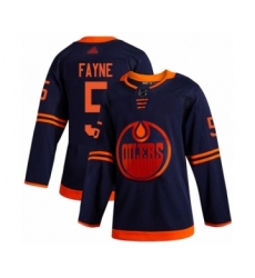 Youth Edmonton Oilers #5 Mark Fayne Authentic Navy Blue Alternate Hockey Jersey