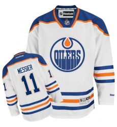 Men's Reebok Edmonton Oilers #11 Mark Messier Authentic White Away NHL Jersey