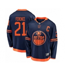 Men's Edmonton Oilers #21 Andrew Ference Authentic Navy Blue Alternate Fanatics Branded Breakaway Hockey Jersey