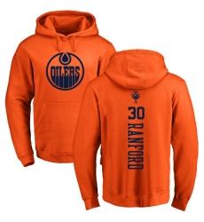 NHL Adidas Edmonton Oilers #30 Bill Ranford Orange One Color Backer Pullover Hoodie