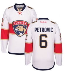 Men's Reebok Florida Panthers #6 Alex Petrovic Authentic White Away NHL Jersey
