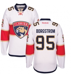 Youth Reebok Florida Panthers #95 Henrik Borgstrom Authentic White Away NHL Jersey