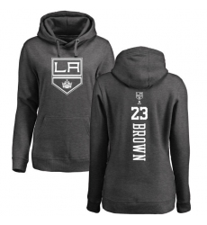 NHL Women's Adidas Los Angeles Kings #23 Dustin Brown Charcoal One Color Backer Pullover Hoodie