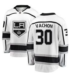 Men's Los Angeles Kings #30 Rogie Vachon Authentic White Away Fanatics Branded Breakaway NHL Jersey