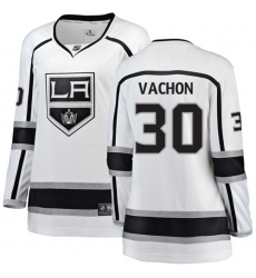 Women's Los Angeles Kings #30 Rogie Vachon Authentic White Away Fanatics Branded Breakaway NHL Jersey