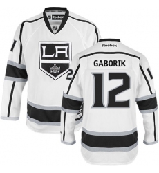Women's Reebok Los Angeles Kings #12 Marian Gaborik Authentic White Away NHL Jersey
