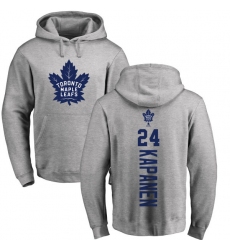 NHL Adidas Toronto Maple Leafs #24 Kasperi Kapanen Ash Backer Pullover Hoodie