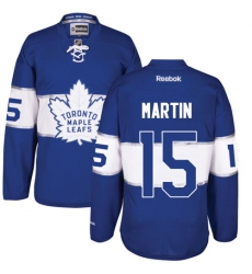 Men's Reebok Toronto Maple Leafs #15 Matt Martin Premier Royal Blue 2017 Centennial Classic NHL Jersey