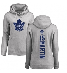 NHL Women's Adidas Toronto Maple Leafs #15 Matt Martin Ash Backer Pullover Hoodie