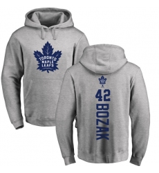 NHL Adidas Toronto Maple Leafs #42 Tyler Bozak Ash Backer Pullover Hoodie