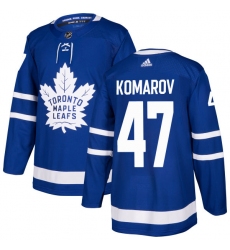 Men's Adidas Toronto Maple Leafs #47 Leo Komarov Premier Royal Blue Home NHL Jersey