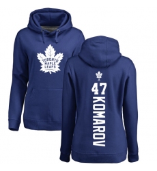 NHL Women's Adidas Toronto Maple Leafs #47 Leo Komarov Royal Blue Backer Pullover
