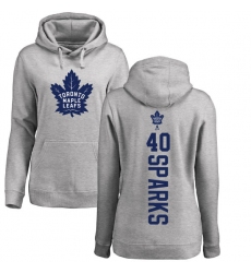 NHL Women's Adidas Toronto Maple Leafs #40 Garret Sparks Ash Backer Pullover Hoodie