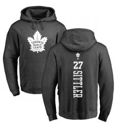 NHL Adidas Toronto Maple Leafs #27 Darryl Sittler Charcoal One Color Backer Pullover Hoodie