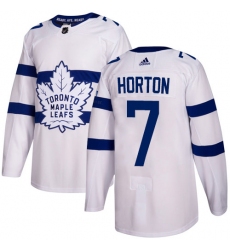 Youth Adidas Toronto Maple Leafs #7 Tim Horton Authentic White 2018 Stadium Series NHL Jersey