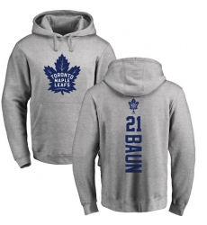 NHL Adidas Toronto Maple Leafs #21 Bobby Baun Ash Backer Pullover Hoodie