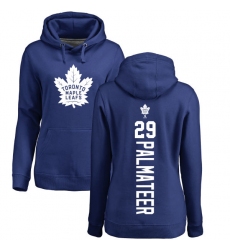 NHL Women's Adidas Toronto Maple Leafs #29 Mike Palmateer Royal Blue Backer Pullover Hoodie