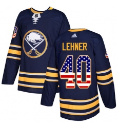 Youth Adidas Buffalo Sabres #40 Robin Lehner Authentic Navy Blue USA Flag Fashion NHL Jersey