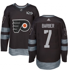 Men's Adidas Philadelphia Flyers #7 Bill Barber Premier Black 1917-2017 100th Anniversary NHL Jersey