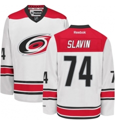 Women's Reebok Carolina Hurricanes #74 Jaccob Slavin Authentic White Away NHL Jersey