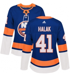 Women's Adidas New York Islanders #41 Jaroslav Halak Premier Royal Blue Home NHL Jersey
