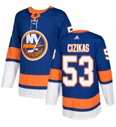 Men's Adidas New York Islanders #53 Casey Cizikas Authentic Royal Blue Home NHL Jersey
