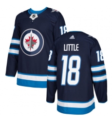 Men's Adidas Winnipeg Jets #18 Bryan Little Authentic Navy Blue Home NHL Jersey
