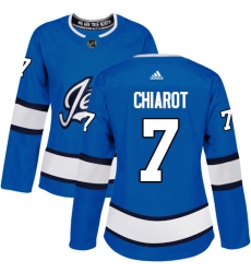 Women's Adidas Winnipeg Jets #7 Ben Chiarot Authentic Blue Alternate NHL Jersey
