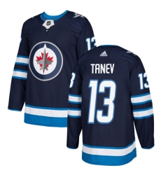 Men's Adidas Winnipeg Jets #13 Brandon Tanev Authentic Navy Blue Home NHL Jersey