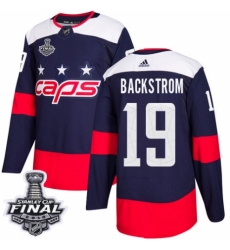 Youth Adidas Washington Capitals #19 Nicklas Backstrom Authentic Navy Blue 2018 Stadium Series 2018 Stanley Cup Final NHL Jersey