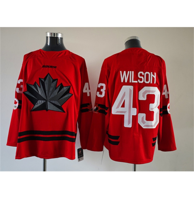Men's Canada Hockey #43 Tom Wilson Red Stitched Jersey