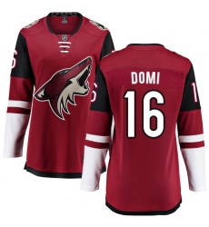 Women's Arizona Coyotes #16 Max Domi Fanatics Branded Burgundy Red Home Breakaway NHL Jersey