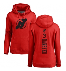NHL Women's Adidas New Jersey Devils #3 Ken Daneyko Red One Color Backer Pullover Hoodie