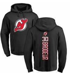 NHL Adidas New Jersey Devils #30 Martin Brodeur Black Backer Pullover Hoodie