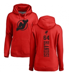 NHL Women's Adidas New Jersey Devils #64 Joseph Blandisi Red One Color Backer Pullover Hoodie
