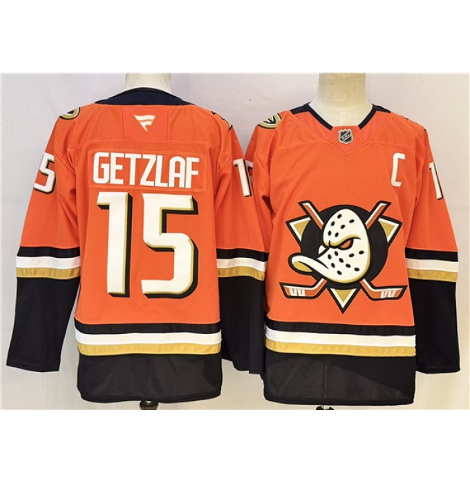Men's Anaheim Ducks #15 Ryan Getzlaf Orange 2026 With C Home Stitched Hockey Jersey