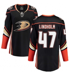 Women's Anaheim Ducks #47 Hampus Lindholm Fanatics Branded Black Home Breakaway NHL Jersey