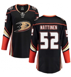 Women's Anaheim Ducks #52 Julius Nattinen Fanatics Branded Black Home Breakaway NHL Jersey